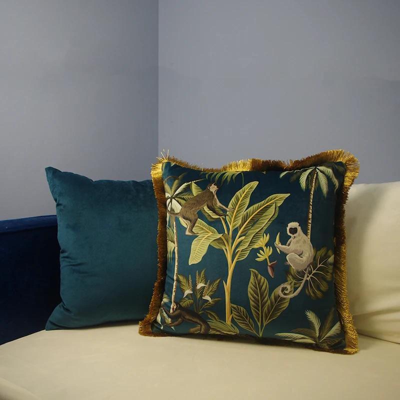 Наволочка DUNXDECO декоративная наволочка для подушки Винтажный чехол с тропической