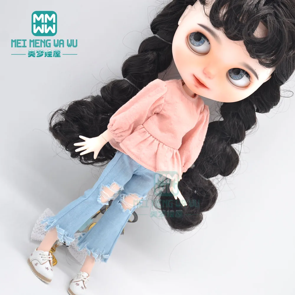 Одежда для кукол Blyth 1 шт. модная клетчатая рубашка джинсы кожаная обувь blyth azone OB22