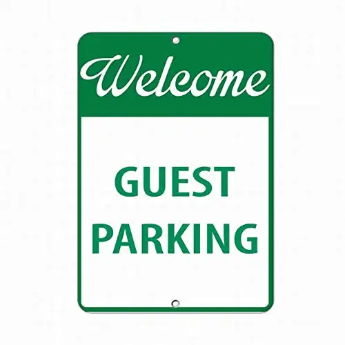 

Warning Sign 12x16 Tin Metal Signs Welcome Guest Parking Security Sign