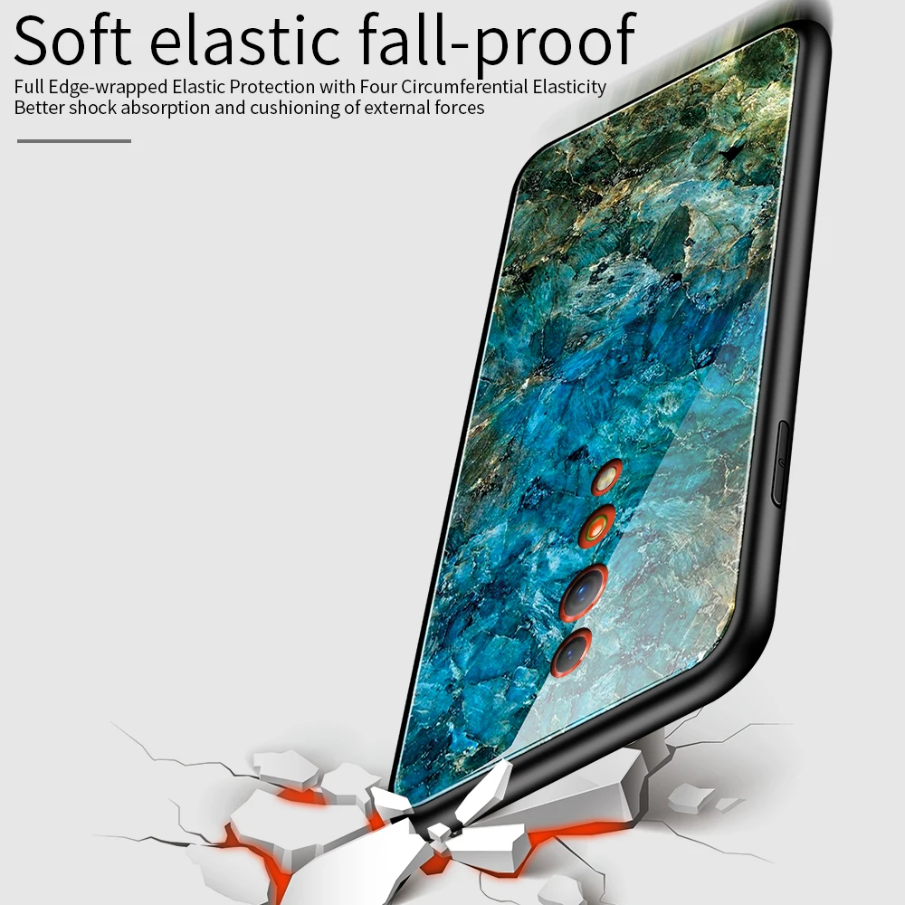 Градиентный чехол из закаленного стекла для OPPO Find X A9 R17 F11 pro K1 Reno 10x zoom Z A1K Realme 3 Pro Lite