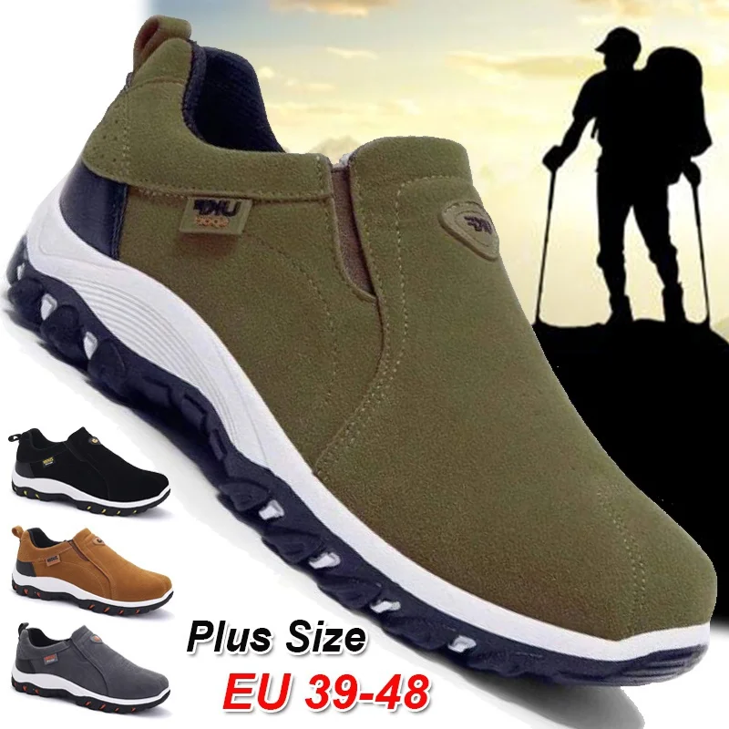 Wear-resistant Outdoor Trekking Shoes for Men Comfortable Casual Sports Shoes Hiking Camping Shoes Men's Suede Leather Shoes
