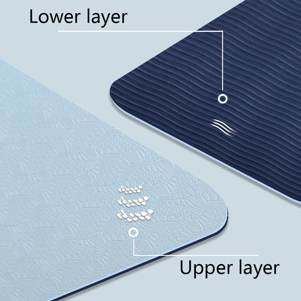 Коврик для йоги TPE завернут в 6 мм нескользящие спортивные подушки расширения