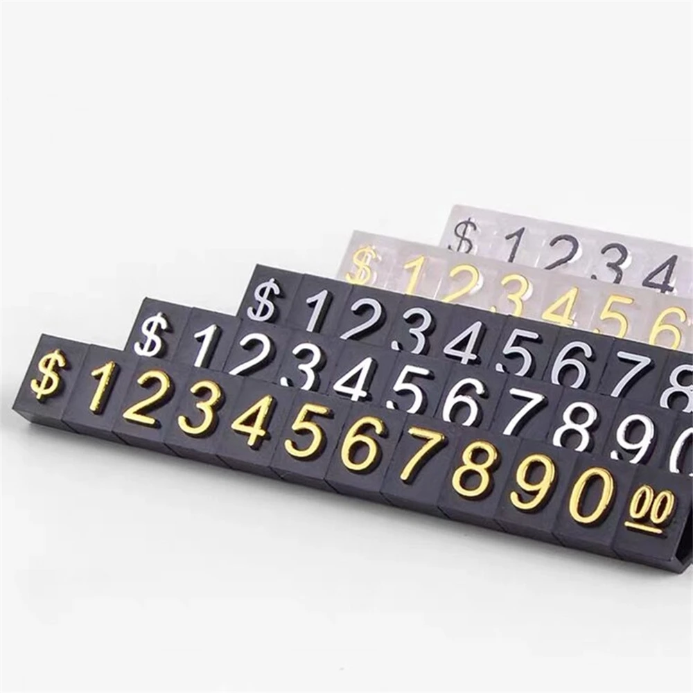 5*3mm Mini Combined Price Tag Dollar Euro Number Digit Cubes Tags Clothes Phone Laptop Jewelry Showcase Counter Display | Канцтовары для