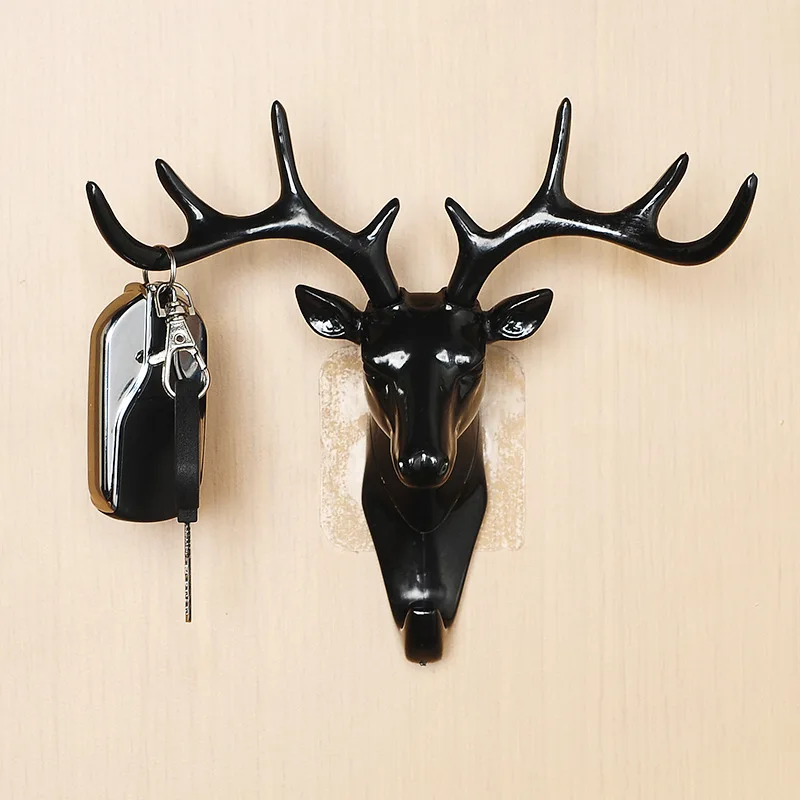 

Wall Hanging Hook Vintage Deer Head Antlers for Hanging Clothes Hat Scarf Key Deer Horns Hanger Rack Wall Decoration