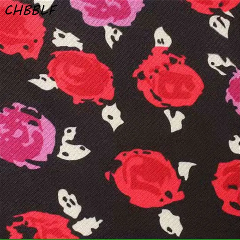 Платье CHBBLF женское средней длины с цветочным принтом Элегантное повседневное