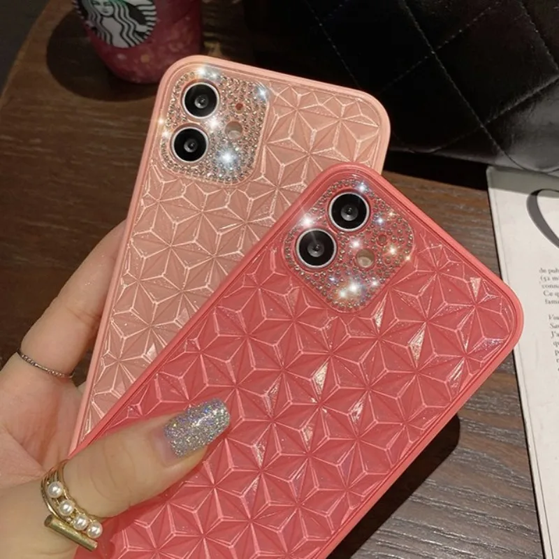 Чехол для телефона Bling Jelly с 3D бриллиантами для iPhone 11 12 Pro Max 13 X XS XR 7 8 Plus Soft Cover.