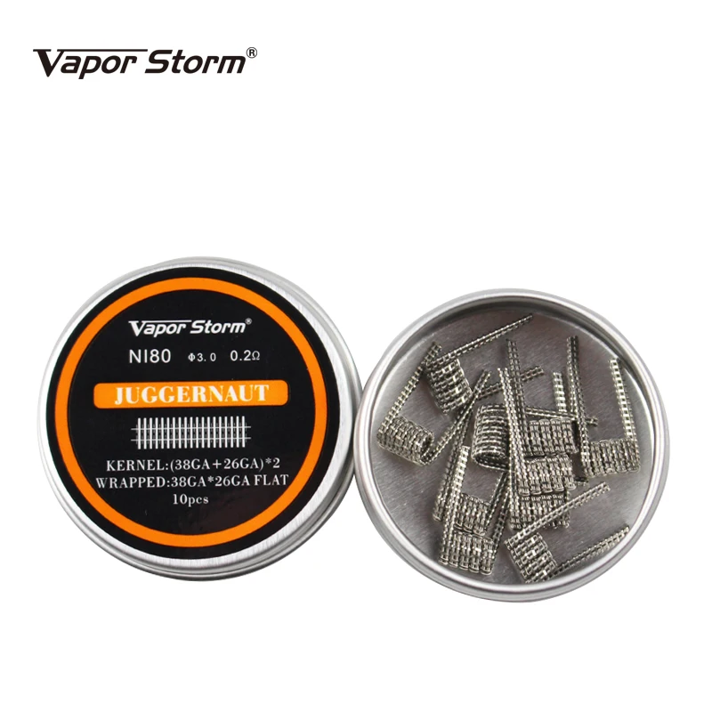 NI80 нихромовая катушка Vapor Storm высокая плотность Alien V2 Juggernaut Предварительно Построенная RDA нагревательная катушка для электронной сигареты RDA RBA RDTA