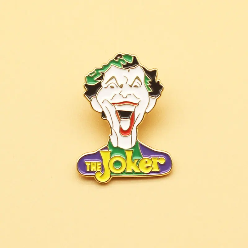 

Joker brooch and cartoon figure enamel pins Men and women fashion jewelry gifts anime movie novel lapel badges