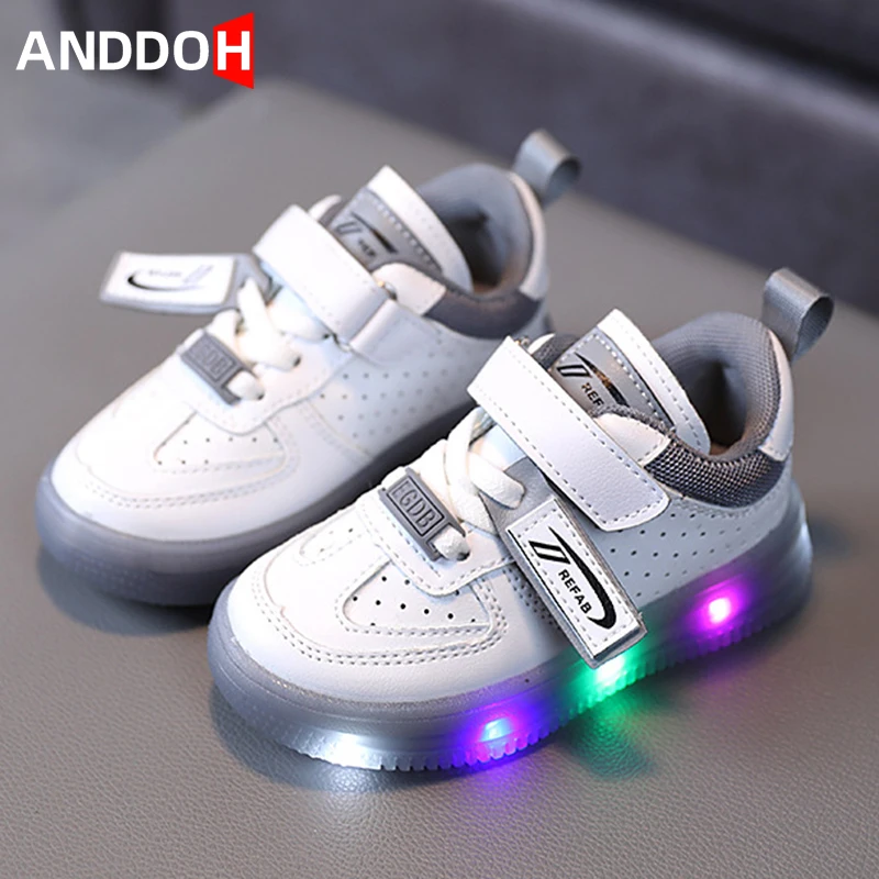 

Size 21-30 Children Lighted Sport Shoes with LED Lights Kids Glowing Casual Sneakers for Boys Girls Baby Luminous Toddler Shoes