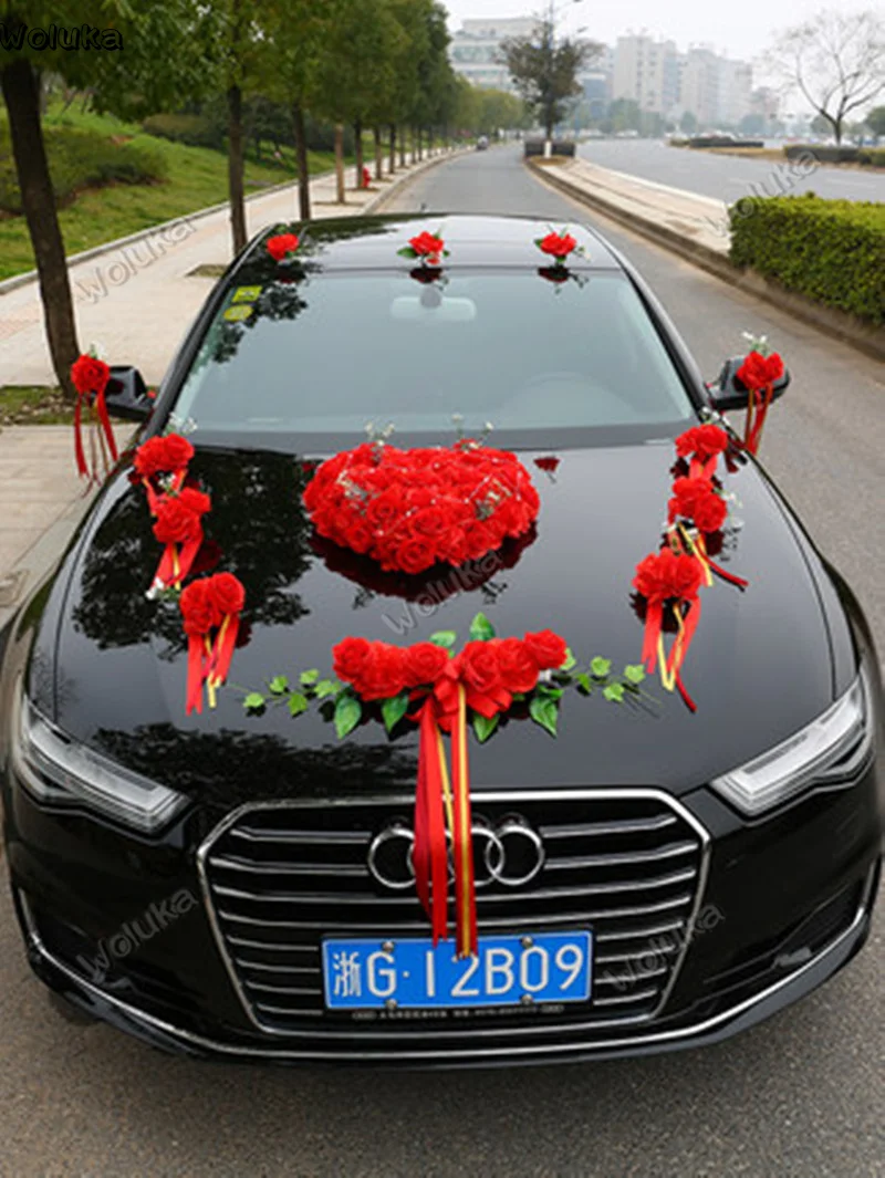 A Основное свадебное оформление автомобиля передний цветок свадебный автомобиль команда Sen набор поплавков автомобиль набор свадебная композиция CD50 Q03 - Название цвета: A