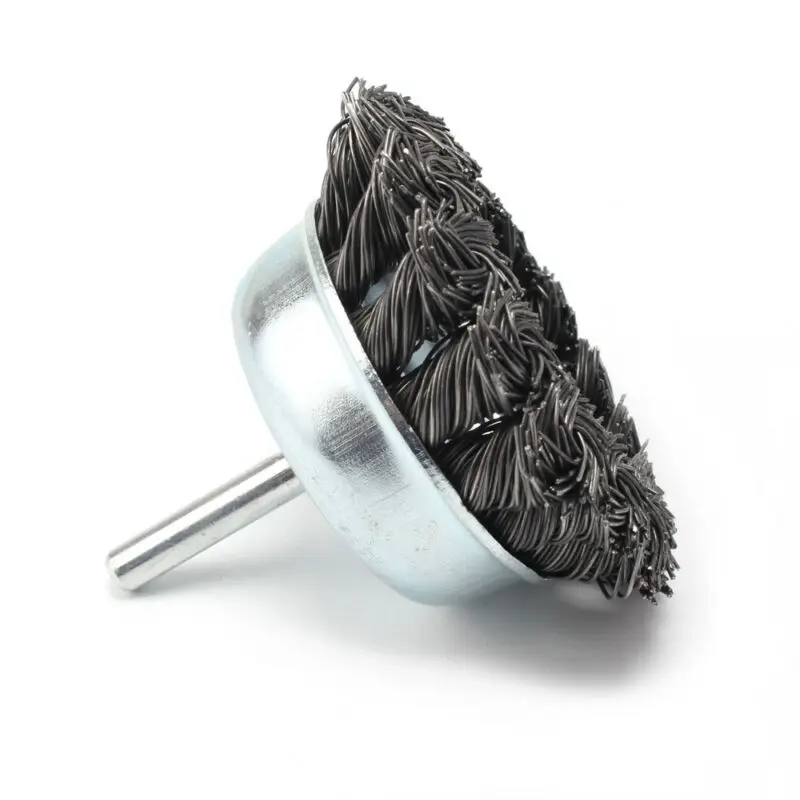 

New Metal Wire Wheel Cup Brush Crimped With 1/4 Shank For Die Grinder Drill