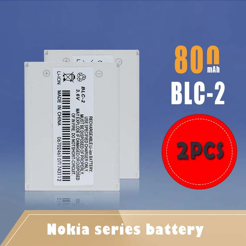 2 шт. 800 мА/ч BLC батареи для Nokia 3310 3315 3330 6800 6650 3530 3410 3510 5510 3335 3686 мобильный телефон