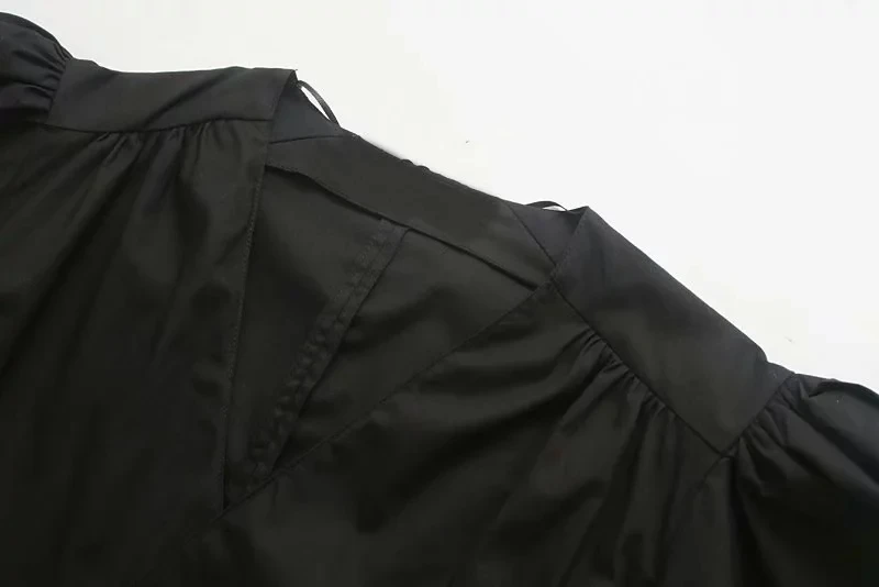 Женская атласная блузка с длинным рукавом винтажный черный топ v образным