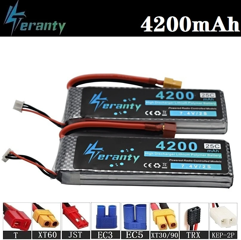 

100% 4200mAh 2s 3s 4s 3.7v 7.4v 11.1v 14.8v Rechargeable Battery For RC Drone Car Robot Boat toy 11.1v Lipo Battery 22.2v 4200ma