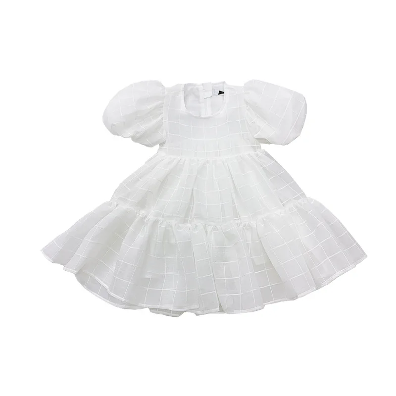 

Girls short-sleeved dress 2021 summer new girl cute princess dress net yarn fairy dress