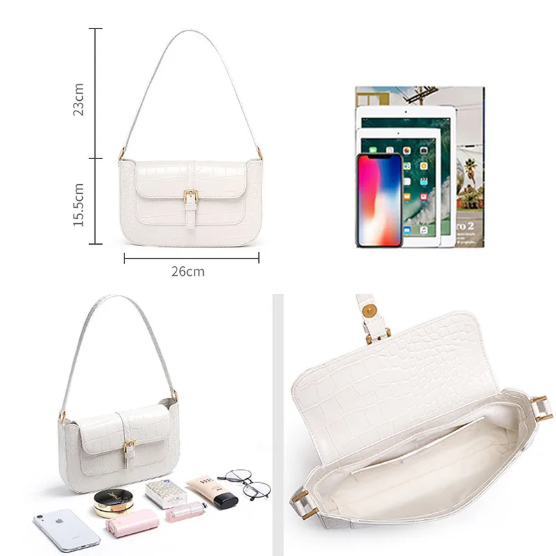 

Handbags 2020 Trend Women'S New Female Small Leather Luxury Designer Bag Crocodile Pattern Underarm Bag Single Shoulder Bag