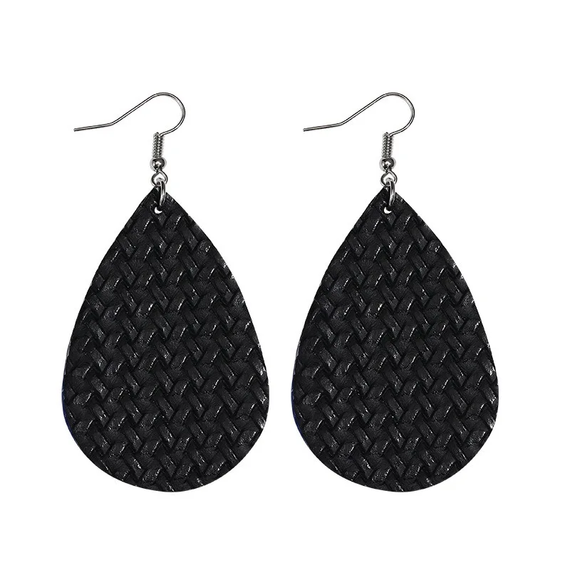 2019 тканые серьги из кожи искусственной массивные большие для женщин модные