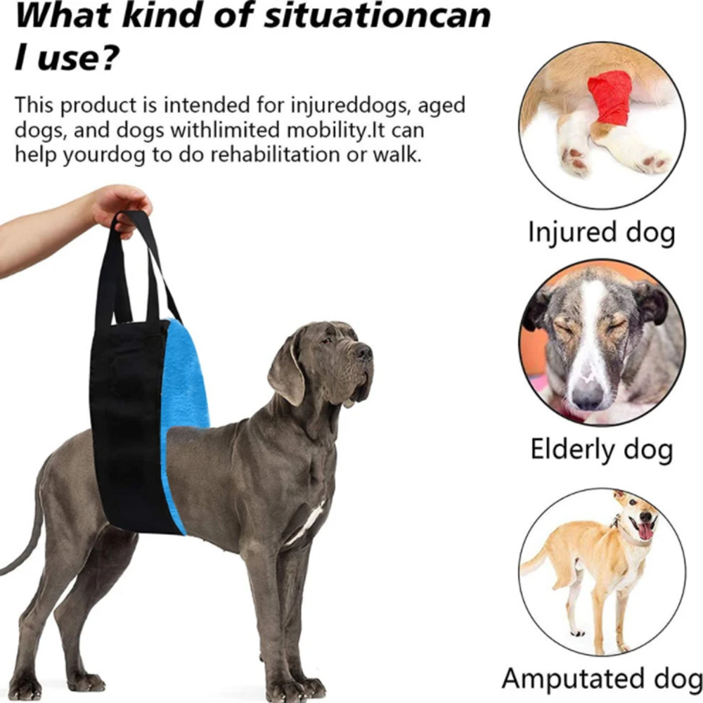 

Pet Dog Care Traction Rope Leg Injury Disabled Elderly Dog Walking Aid Belt Harness Pet Walking Aid Sling1
