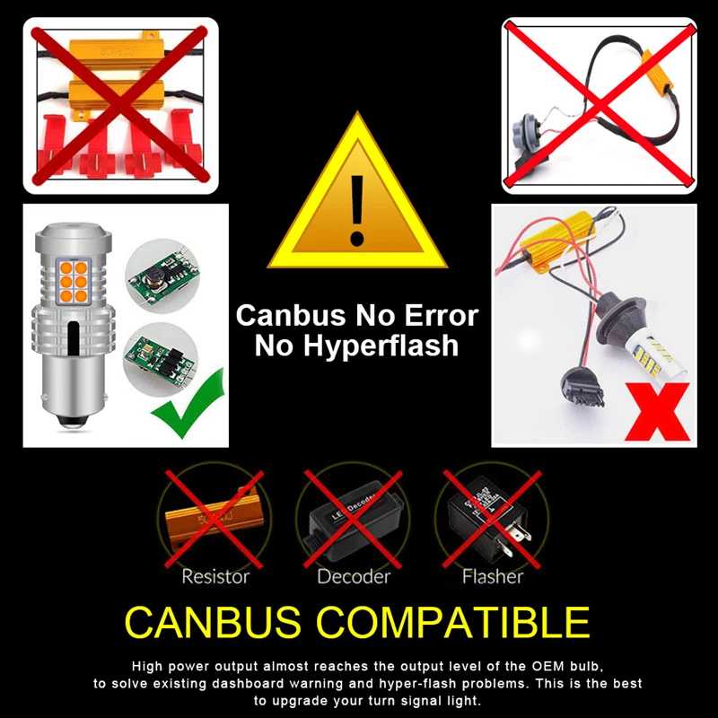Katur 2 шт. 1156 Bau15s PY21W светодиодный Canbus Нет Hyper Flash 7507 указатель поворота светильник