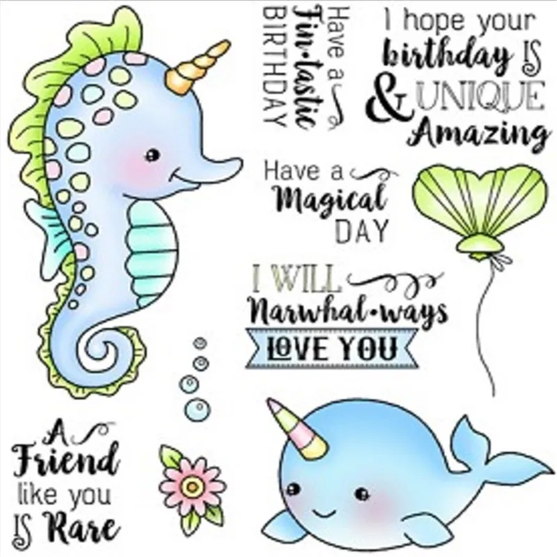 Акула прозрачный штамп DIY силиконовые уплотнения Скрапбукинг/изготовление