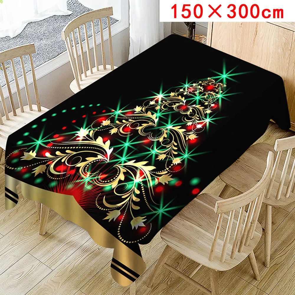 Christmas tree Tablecloth shiny Print Rectangle Table Cover Holiday Party Home Decoration przybornik na biurko | Дом и сад