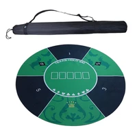 portable round poker table mat flannel surface texas hold em poker mat with carry tube for family party games poker accessories