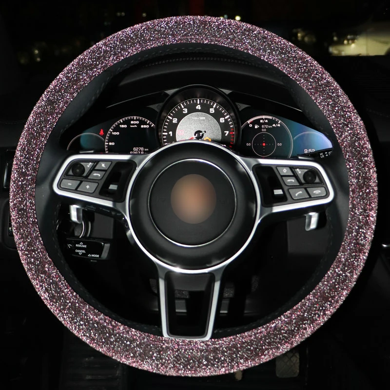 Для женщин Bling сверкающие Чехлы рулевого колеса автомобиля Крытая Алмазный руль