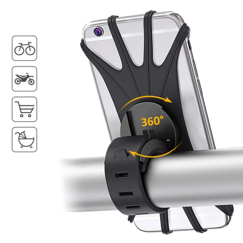 Универсальный горный велосипед мобильный телефон держатель силиконовый руль