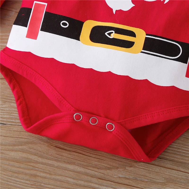 

New Fashion Christmas Baby outfits Long sleeve romper +Striped pants+headband Autumn Toddler clothes O-neck Holiday wear Unisex