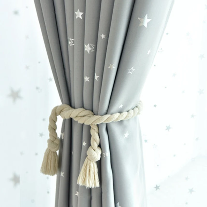 

Grey Black Star Printed Curtains For Children Kids Boys Bedroom Nursery French Window Cortinas P123C