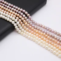 natural freshwater pearl beads luohan bead nearly round loose pearls for diy charm bracelet necklace jewelry accessories making