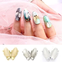 10pcs 3d charms silvergoldwhite amber stone butterfly nail art design japanese decor alloy nail charm for manicure supplies