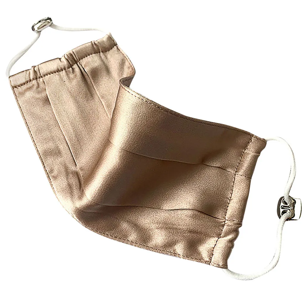 1 шт. двухслойная шелковая Маска для лица высококачественные однотонные маски