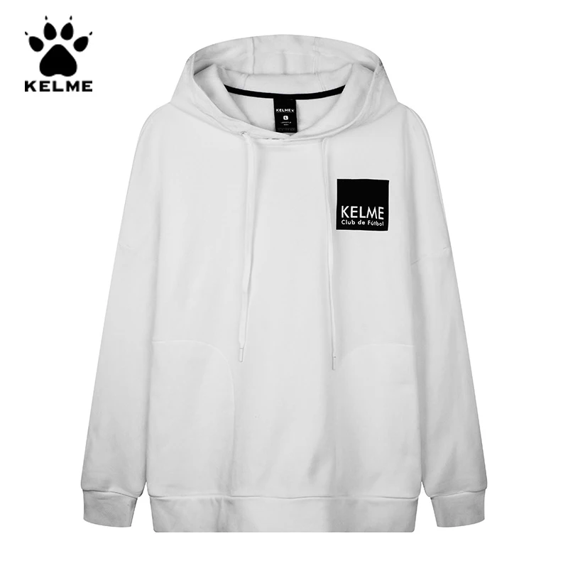 Мужская толстовка с капюшоном KELME белая Повседневная Толстовка в стиле хип-хоп