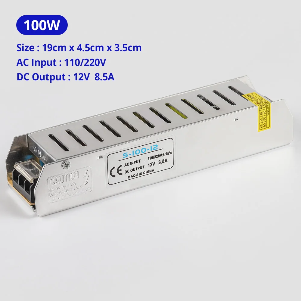 Ультра-узкий светодиодный драйвер DC12V 60 Вт 100 150 200 импульсный источник питания AC220