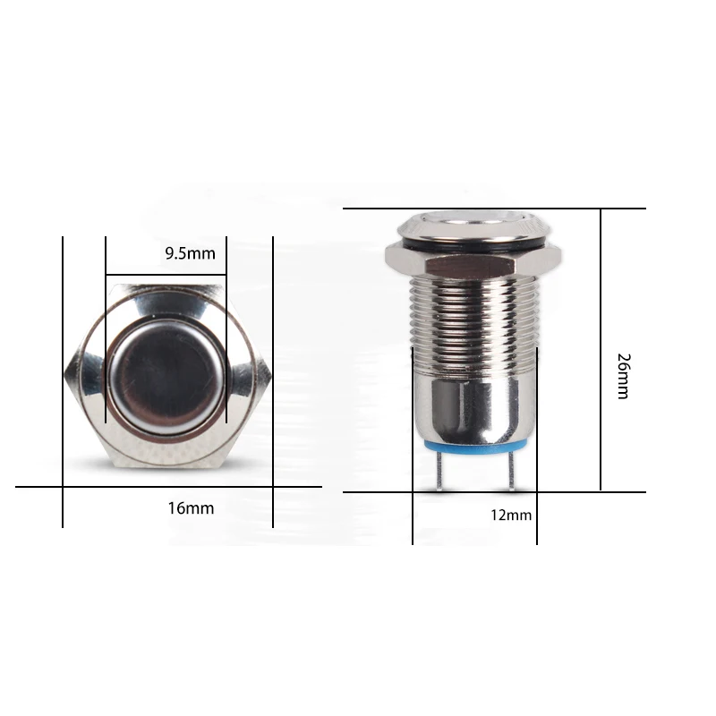 5 шт./лот 12 мм металлический кнопочный переключатель Блокировка