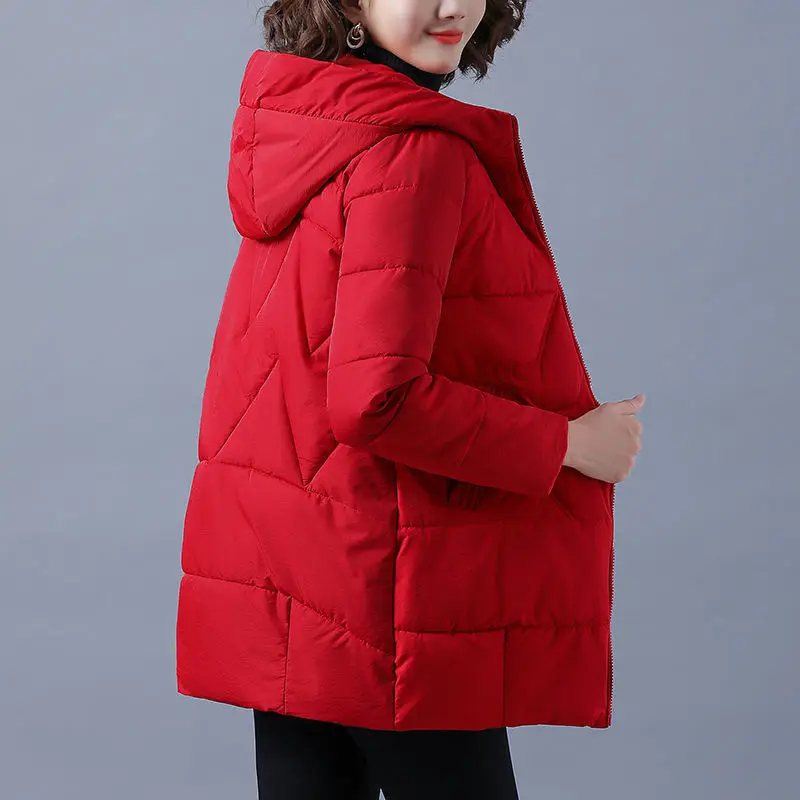 WYWMY Women's Cotton Down Jacket Korean Casual Loose Thicken Cotton Jacket Female 2021 Autumn Winter Padded Oversized Warm Coat