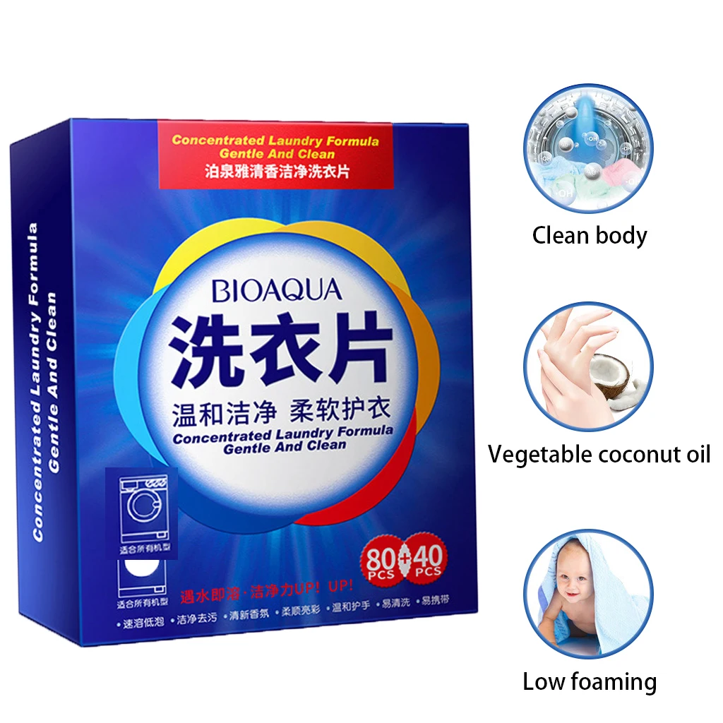 120 шт. новая формула стирального порошка для бережной стирки листы товары супер