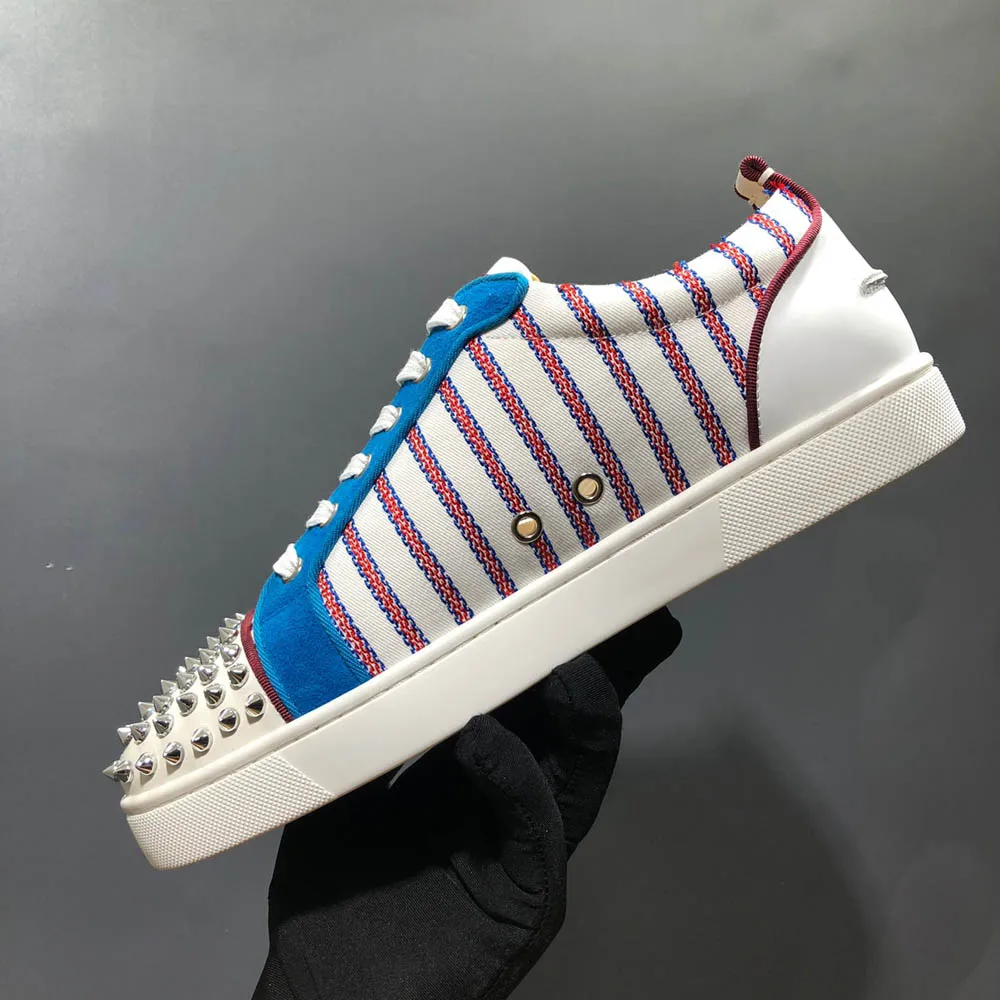 

Туфли мужские с низким вырезом, натуральная кожа, плоская подошва, лоферы, серебристые, с заклепками, повседневная обувь, красные, белые