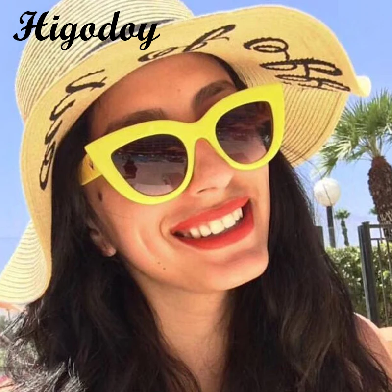 

Женские и мужские винтажные солнцезащитные очки Higodoy кошачий глаз, модные пикантные солнцезащитные очки роскошного бренда с 2019 защитой от У...