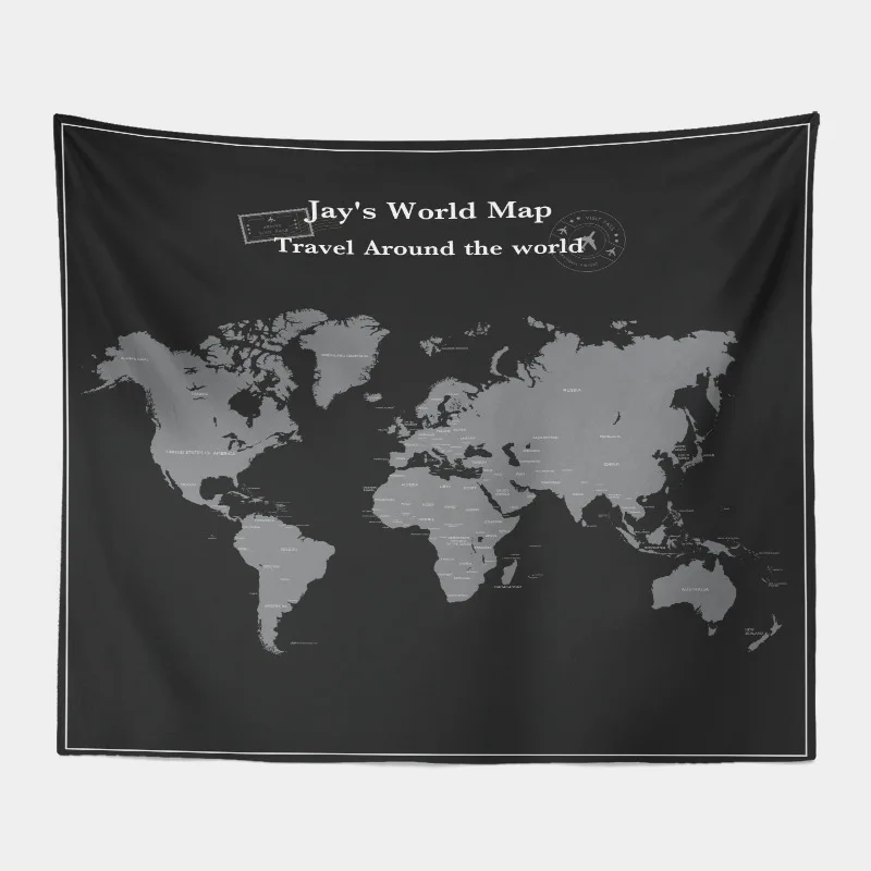 Настенный гобелен в стиле ретро с картой мира для сна настенный художественное