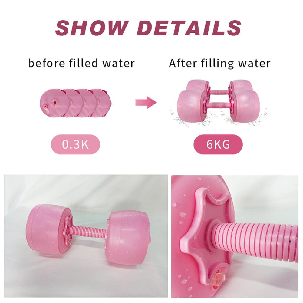 

6kg Water Filled Dumbbells for Lady Portable Lightweight Dumbbell Adjustable Weights for Home Office Travel gym equipment