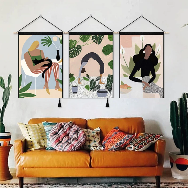 

Утолщенная художественная живопись матиссе, богемный фон на стену, тканевые гобелены, гобелены для гостиной, столовой, картина маслом, скан...