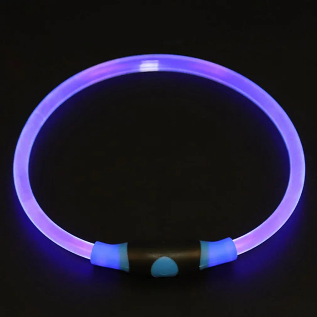 Нейлоновый светодиодный ошейник для собак ночная безопасность мигающий