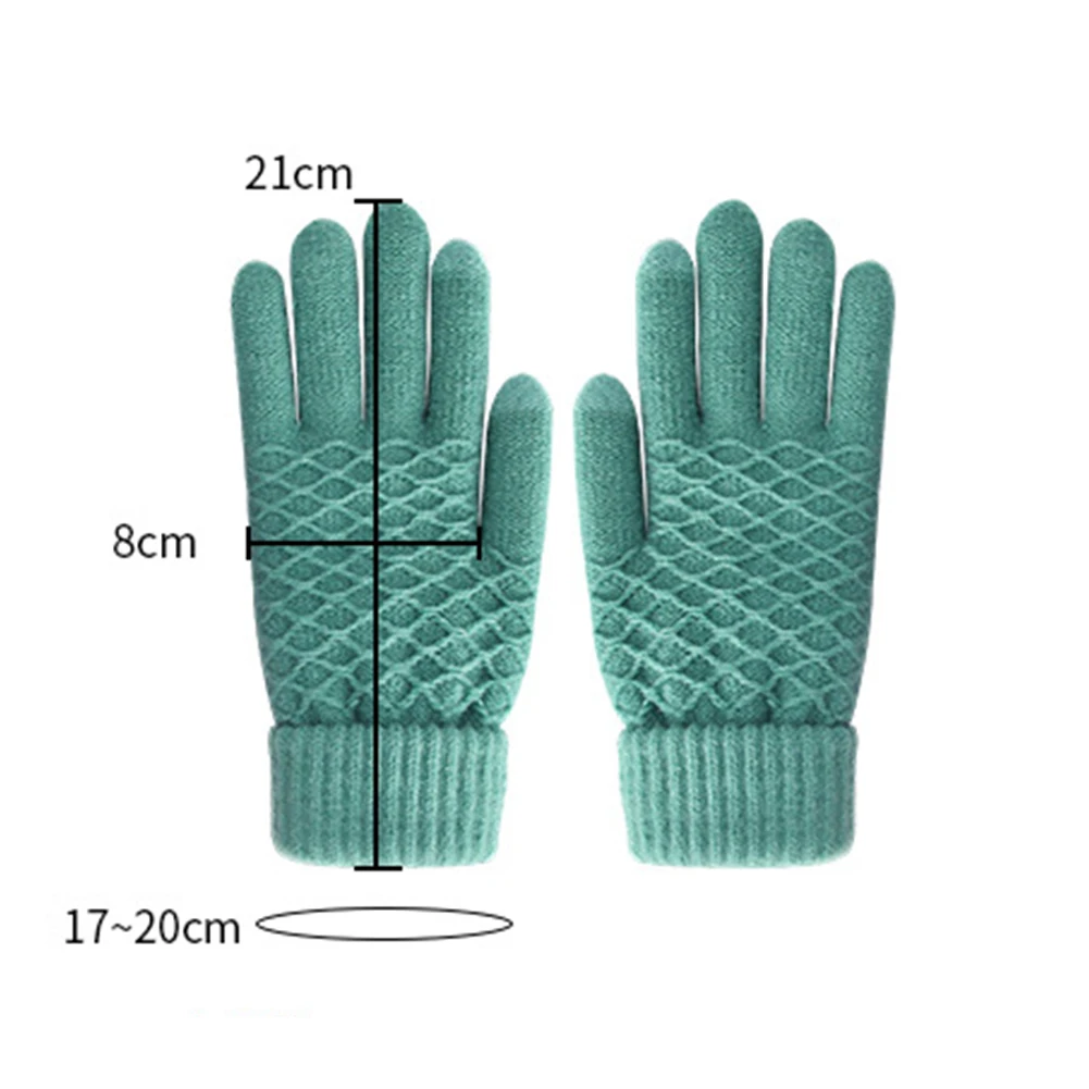 

11.11 Winter Thick Warm Women Knitted Gloves Full Finger Touch Screen Students Mittens Guantes Female Crochet Luvas Thicken