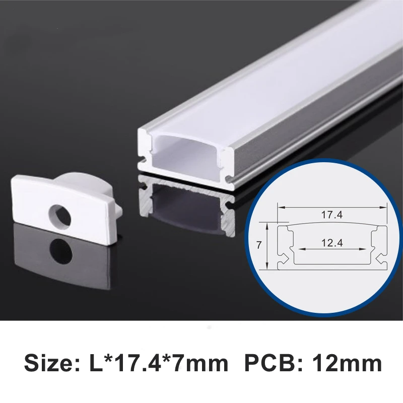 

2-30pcs / lot LED U Style Aluminum Profile 0.5m Bar Lamp Channel Milky / Transparent Cover For 5050 5630 LED Hard Strip Light