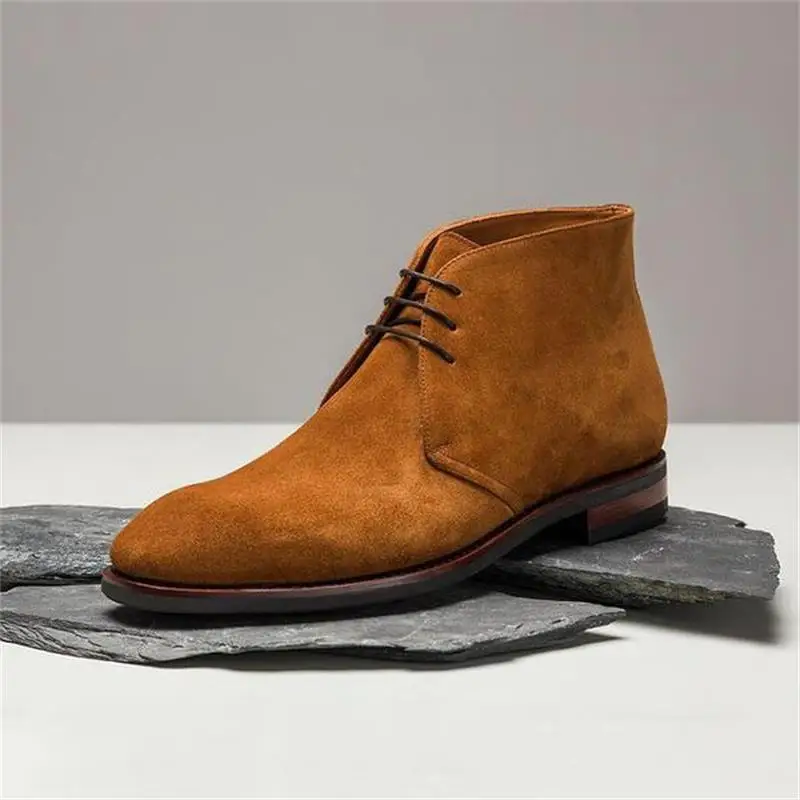 

Fashion Men's Suede Leather Shoes High Quality Retro Solid Color Slip-on Men's Boots Casual Fashion Zapatos De Hombre HA886