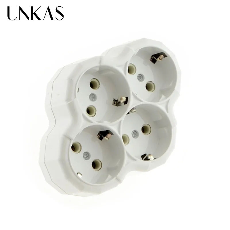 UNKAS четыре розетка Европейская Тип конверсионная вилка для детей от 1 до 4 способ