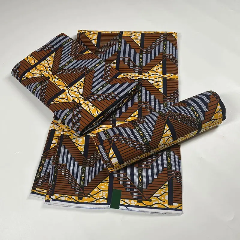 

Hot Sale 100% Cotton African Ankara Print Wax Fabric 6yards Veritable Real Tissu Fabric for Party Dress NN1204-5