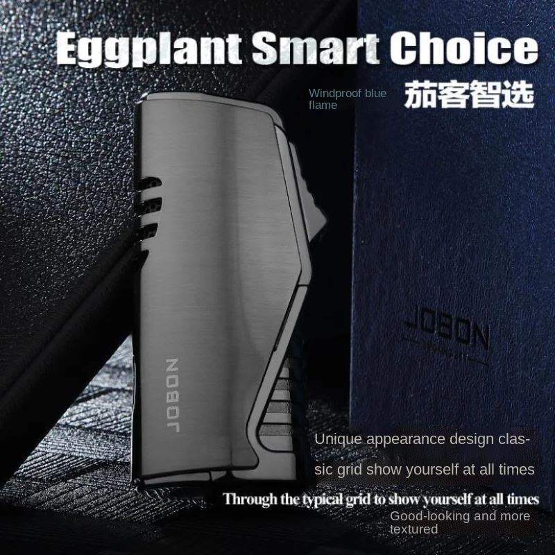 

Inflatable Windproof Lighter Creative Cigar Three Straight with Cutter Inflatable Lighter Smoking Accessories Gadgets for Men